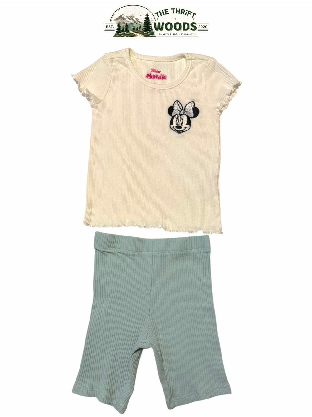 Minnie Mouse Ribbed Tee & Bike Shorts Set